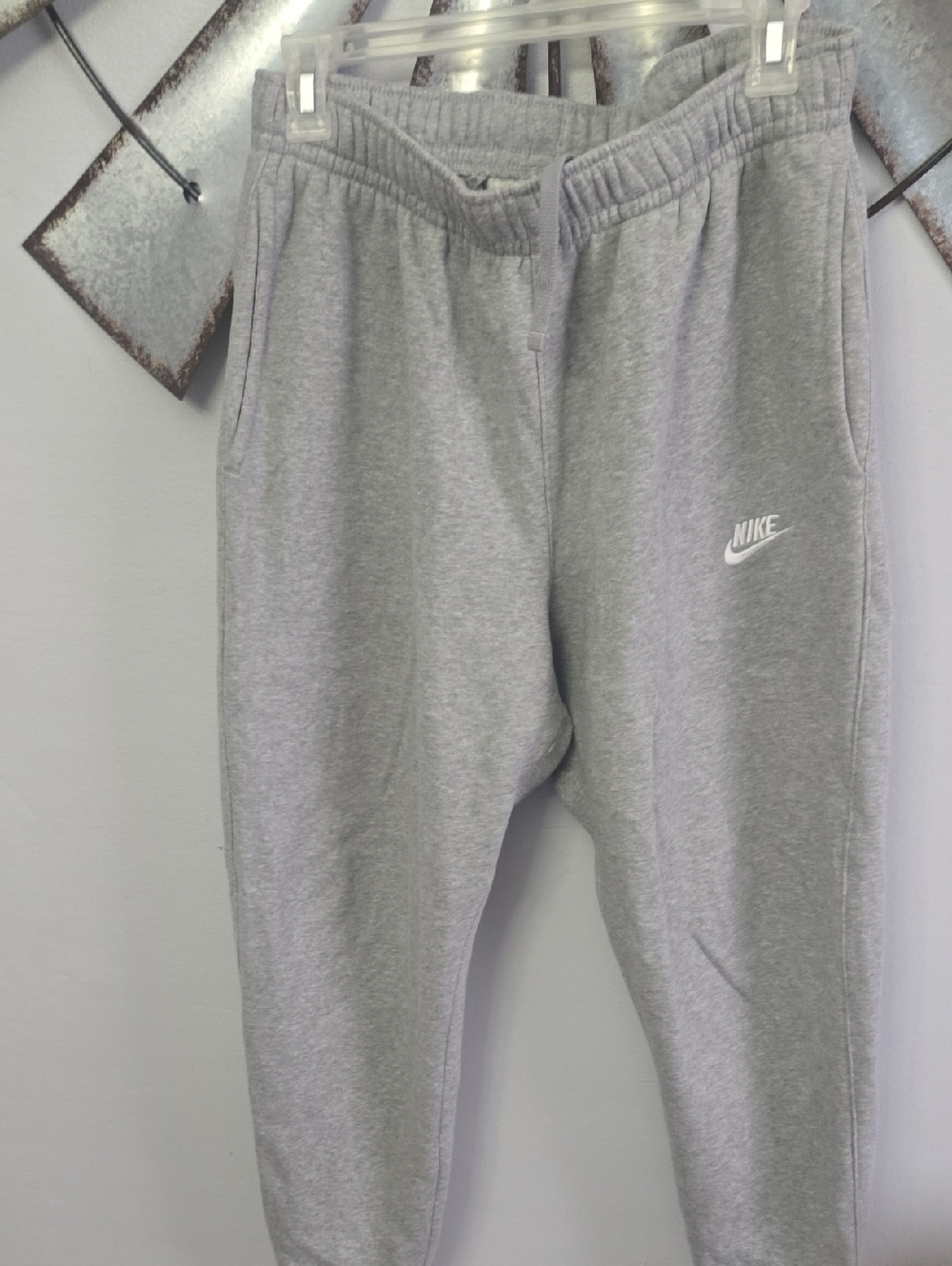Nike Light Gray Joggers with White Swoosh